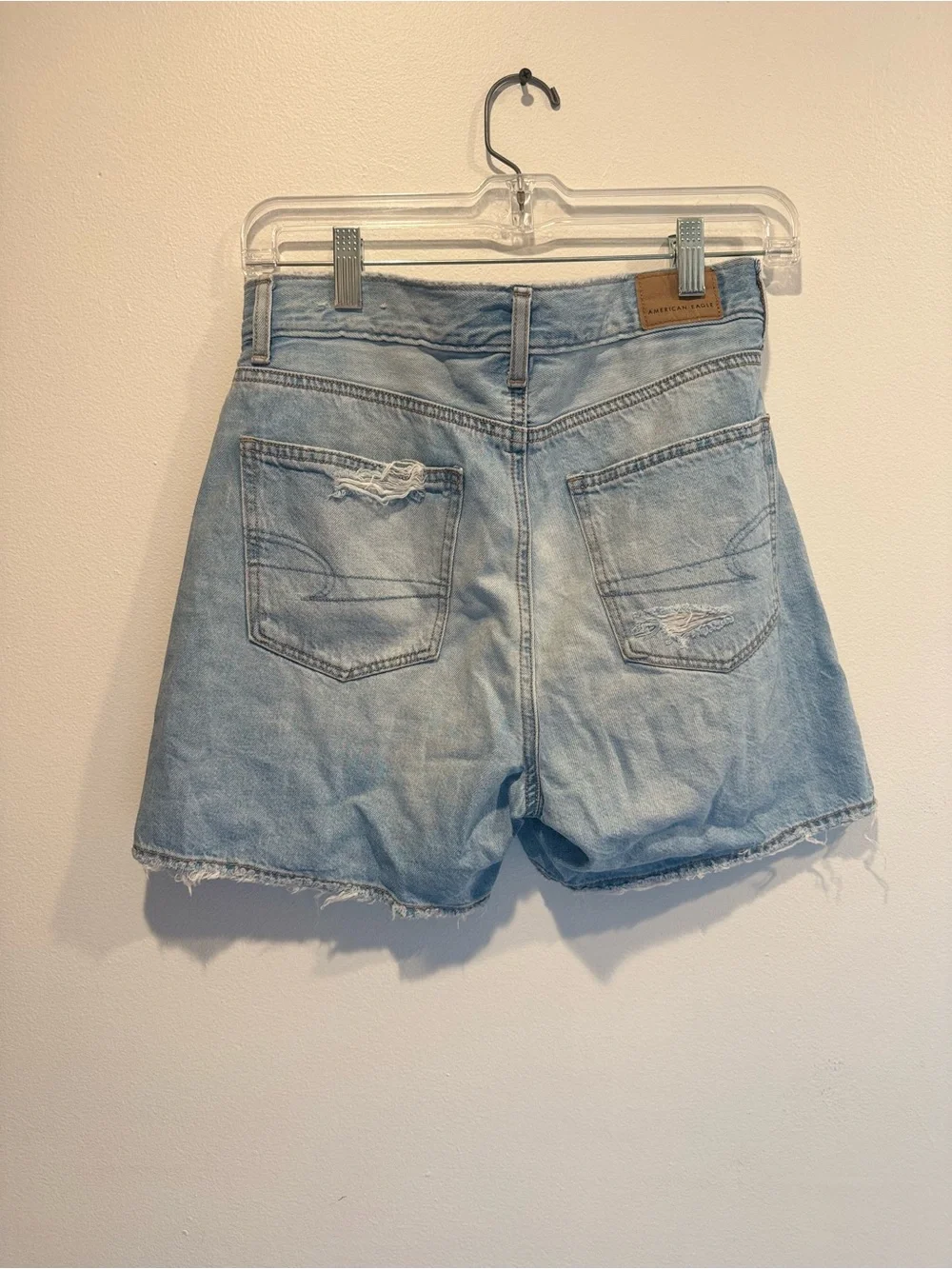 American Eagle Light Wash Denim Cutoff Shorts